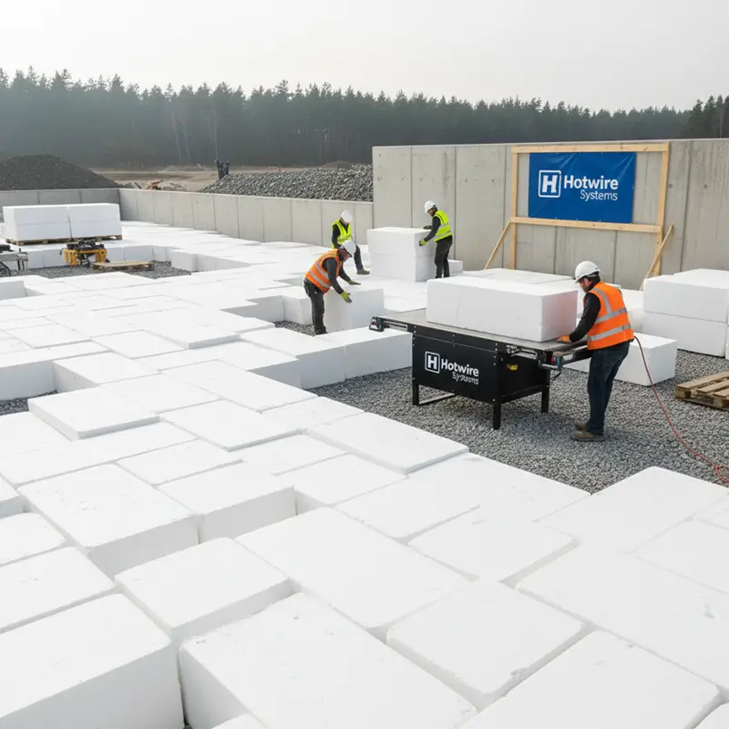 Construction site polystyren EPS/XPS